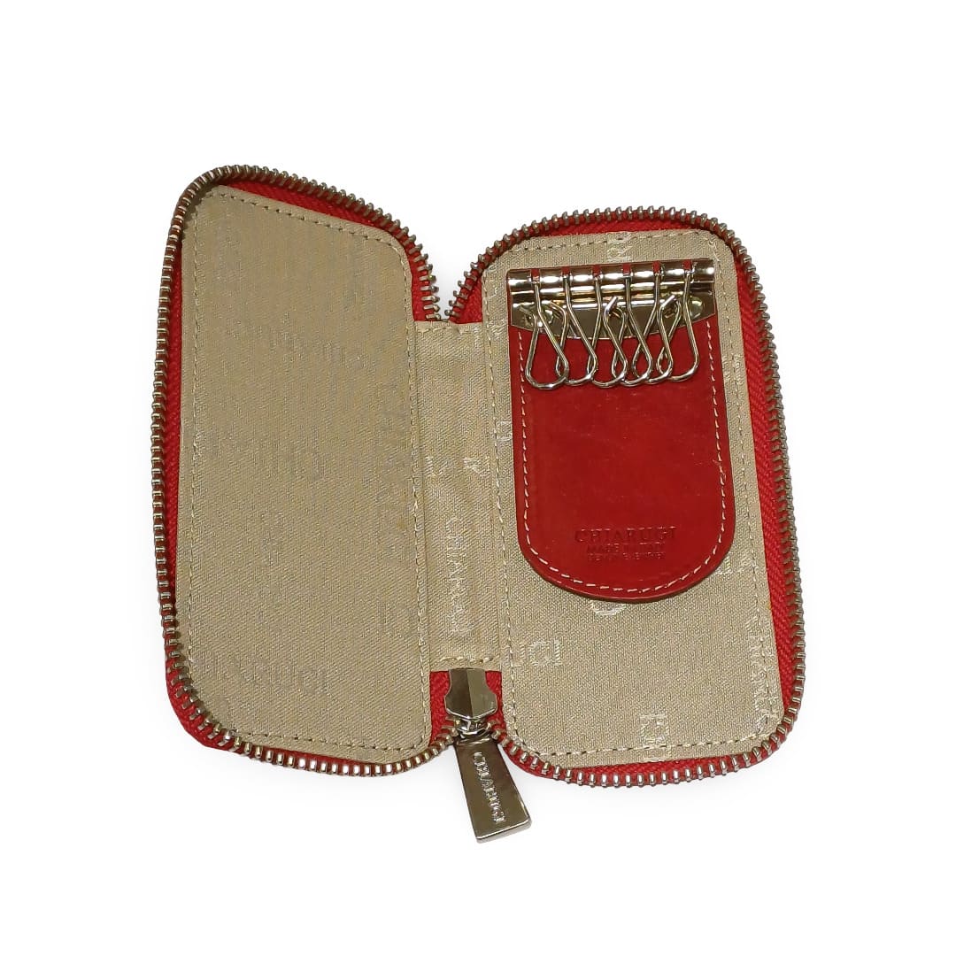 Porta Chiavi Chiusura con Cerniera 6 Ganci in Pelle - immagine 3