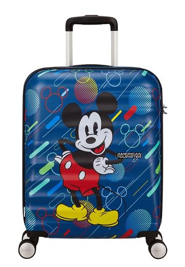 American Tourister Bagaglio a Mano Wavebreaker Disney Micky Mouse Trolley 4  ruote 55x40x20 - Valigeria e Pelletteria Paul's Bags