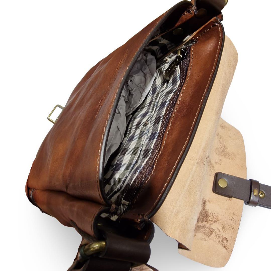 Chiarugi Borsello a Tracolla Pelle Pieno Fiore - immagine 8