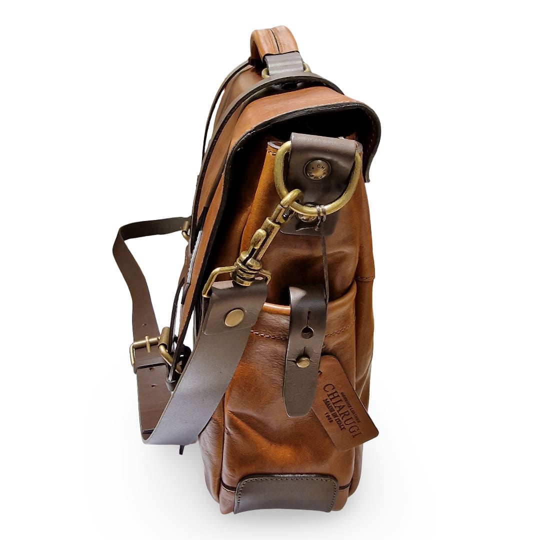 Chiarugi Borsa Porta Pc 17 " Pelle Pieno Fiore - immagine 6