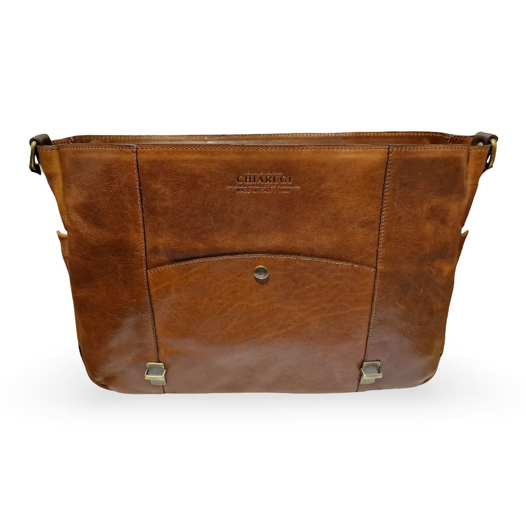 Chiarugi Borsa Porta Pc 17 " Pelle Pieno Fiore - immagine 3