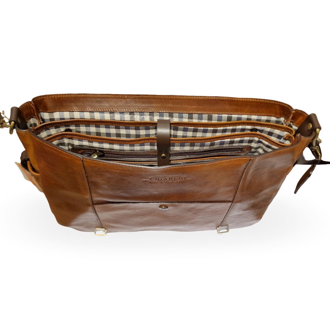 Chiarugi Borsa Porta Pc 17 " Pelle Pieno Fiore - immagine 4