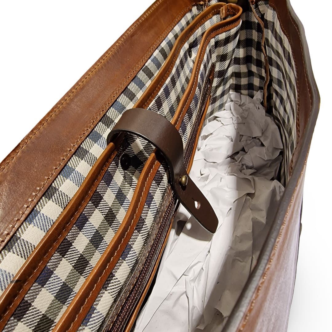 Chiarugi Borsa Porta Pc 17 " Pelle Pieno Fiore - immagine 11