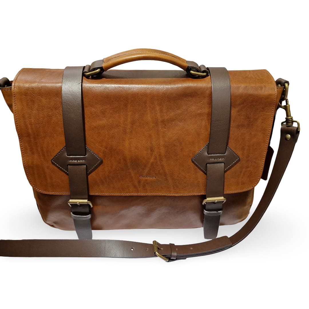 Chiarugi Borsa Porta Pc 17 " Pelle Pieno Fiore